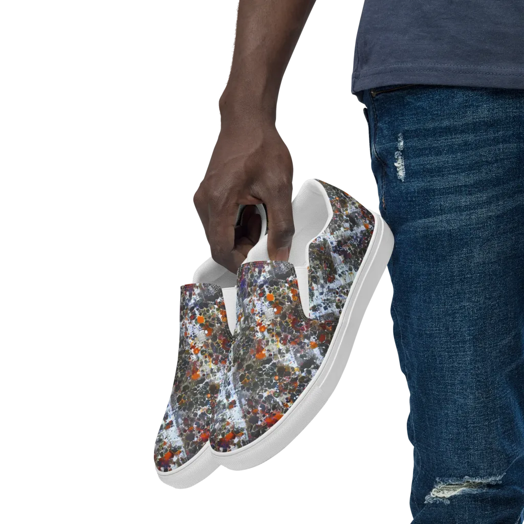 Shattered Alchemy on Men's Slip-On Canvas Shoes — Left Front