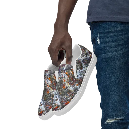 Shattered Alchemy on a Men's Slip-On Canvas Shoes