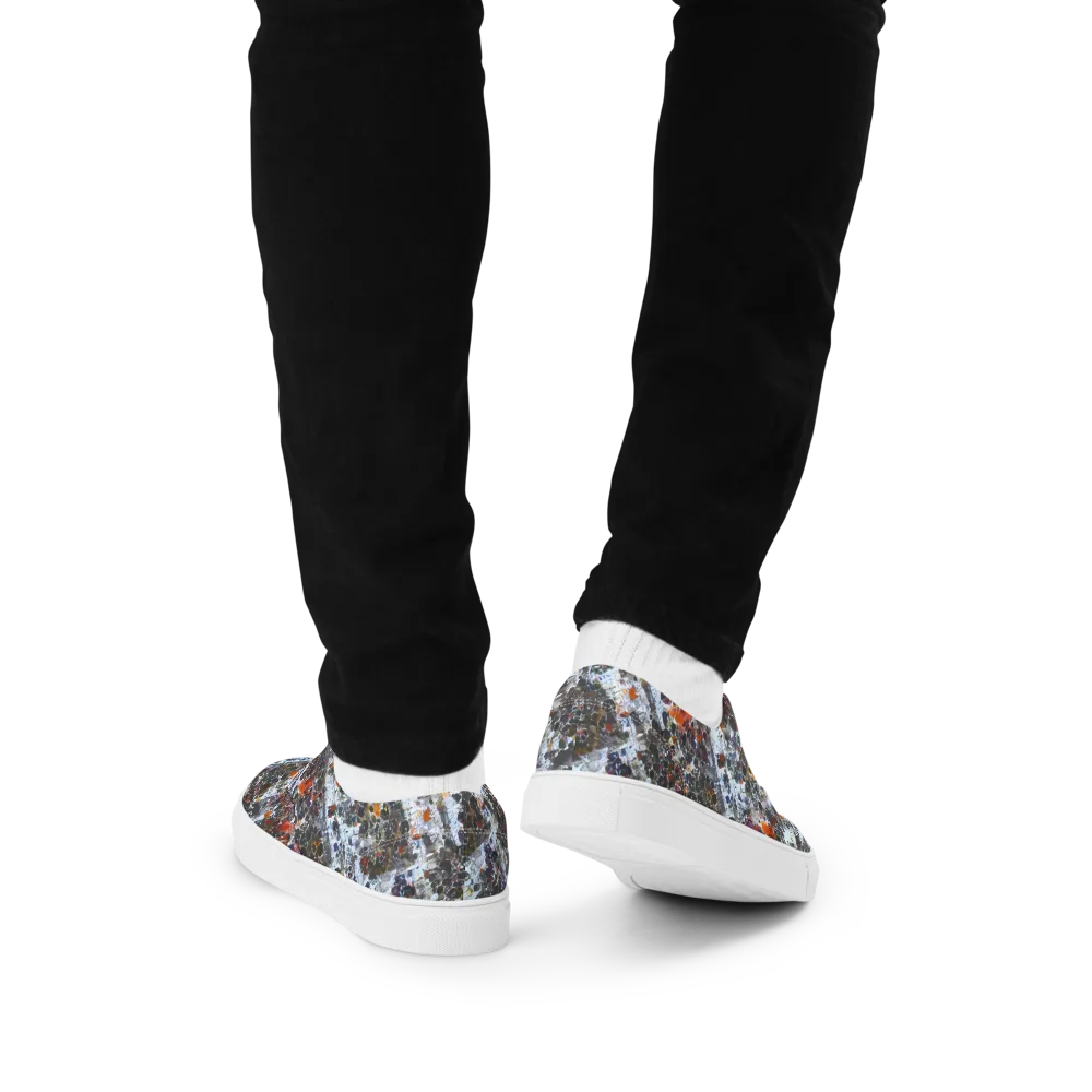 Shattered Alchemy on Men's Lace-Up Canvas Shoes — Back
