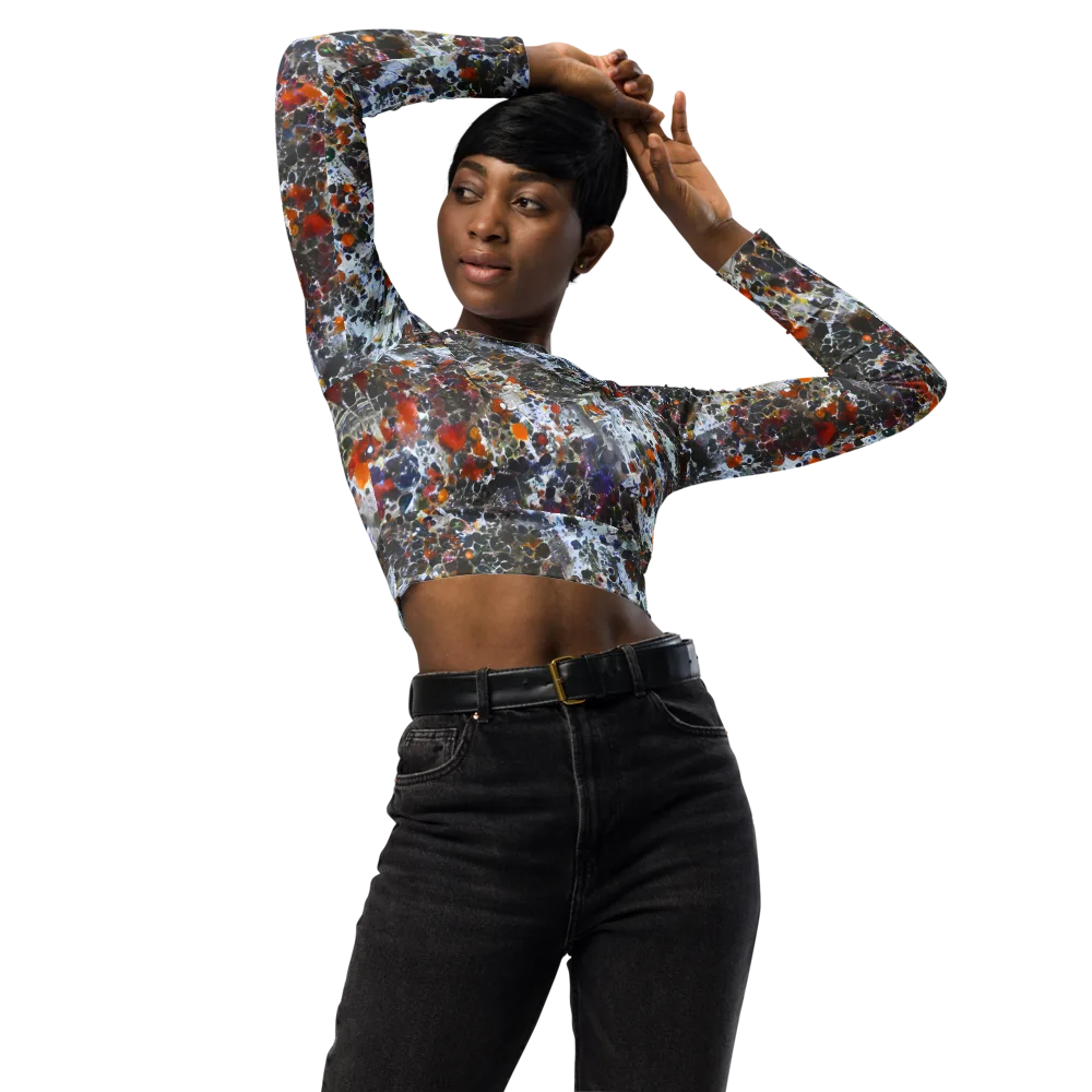 Shattered Alchemy on Long Sleeve Crop Top — Front