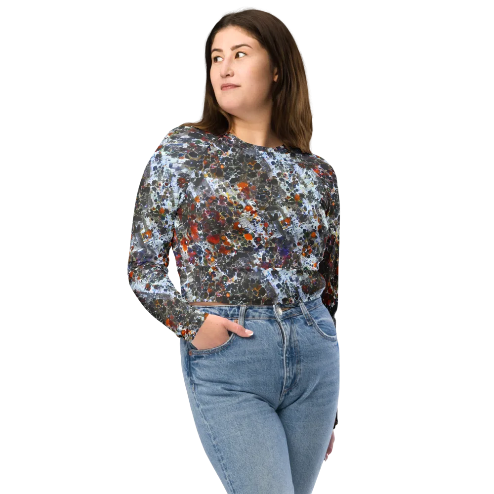 Shattered Alchemy on Long Sleeve Crop Top — Front