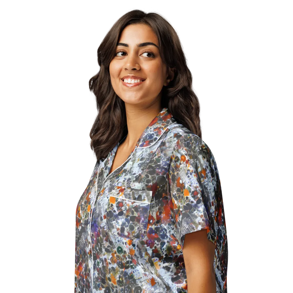 Shattered Alchemy on Women's Short Sleeve Pajama Top — Left Front