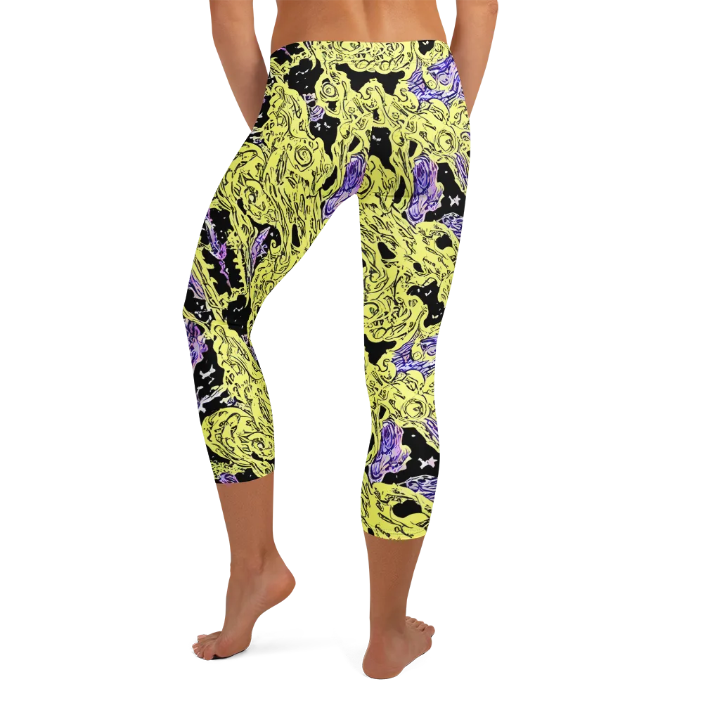 Acid Etching on Capri Leggings — Back