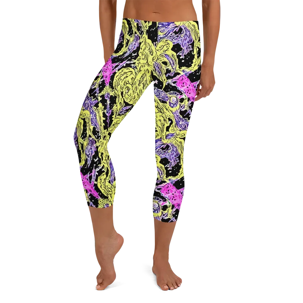 Acid Etching on Capri Leggings — Front