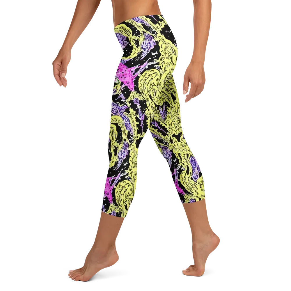 Acid Etching on Capri Leggings — Left