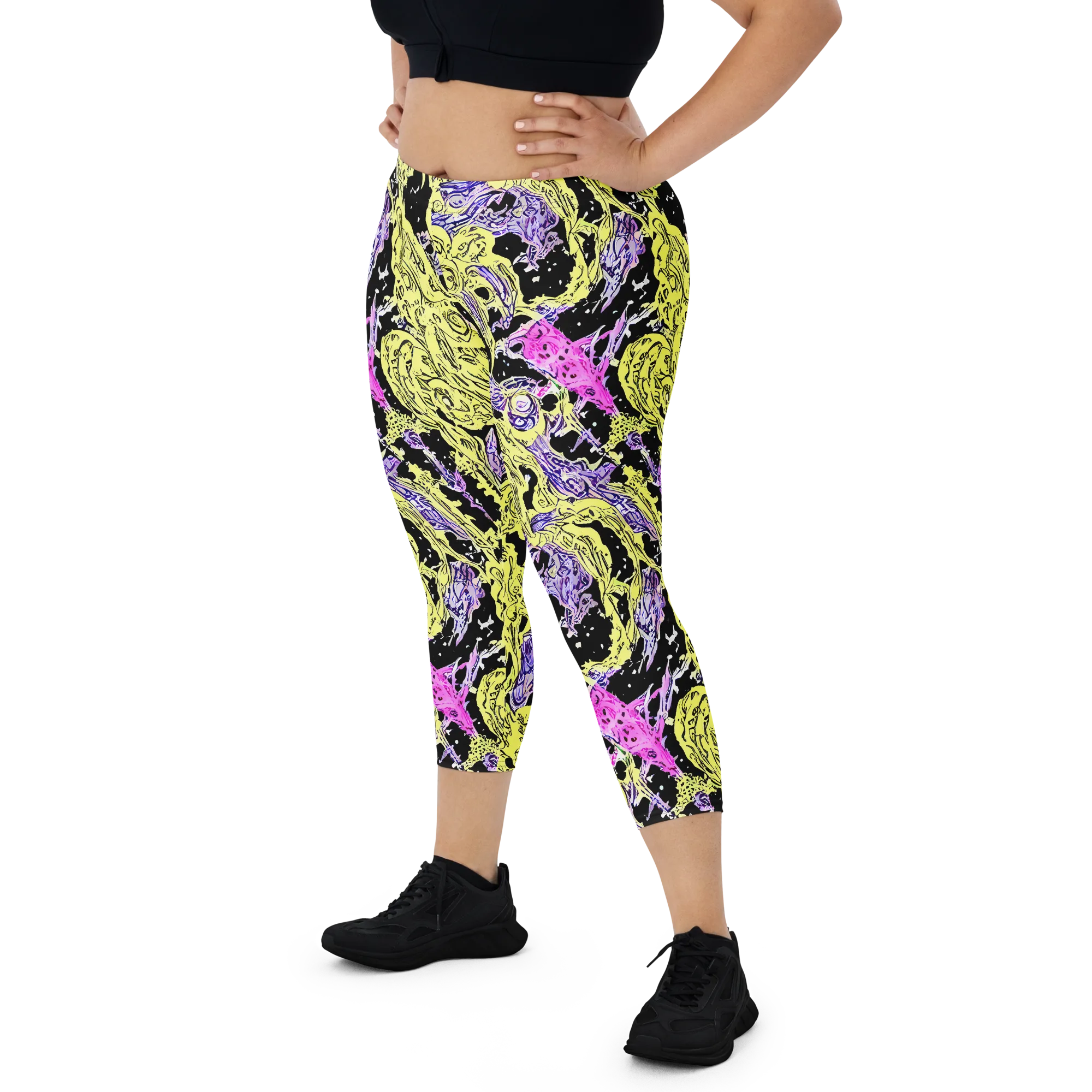 Acid Etching on Capri Leggings — Front
