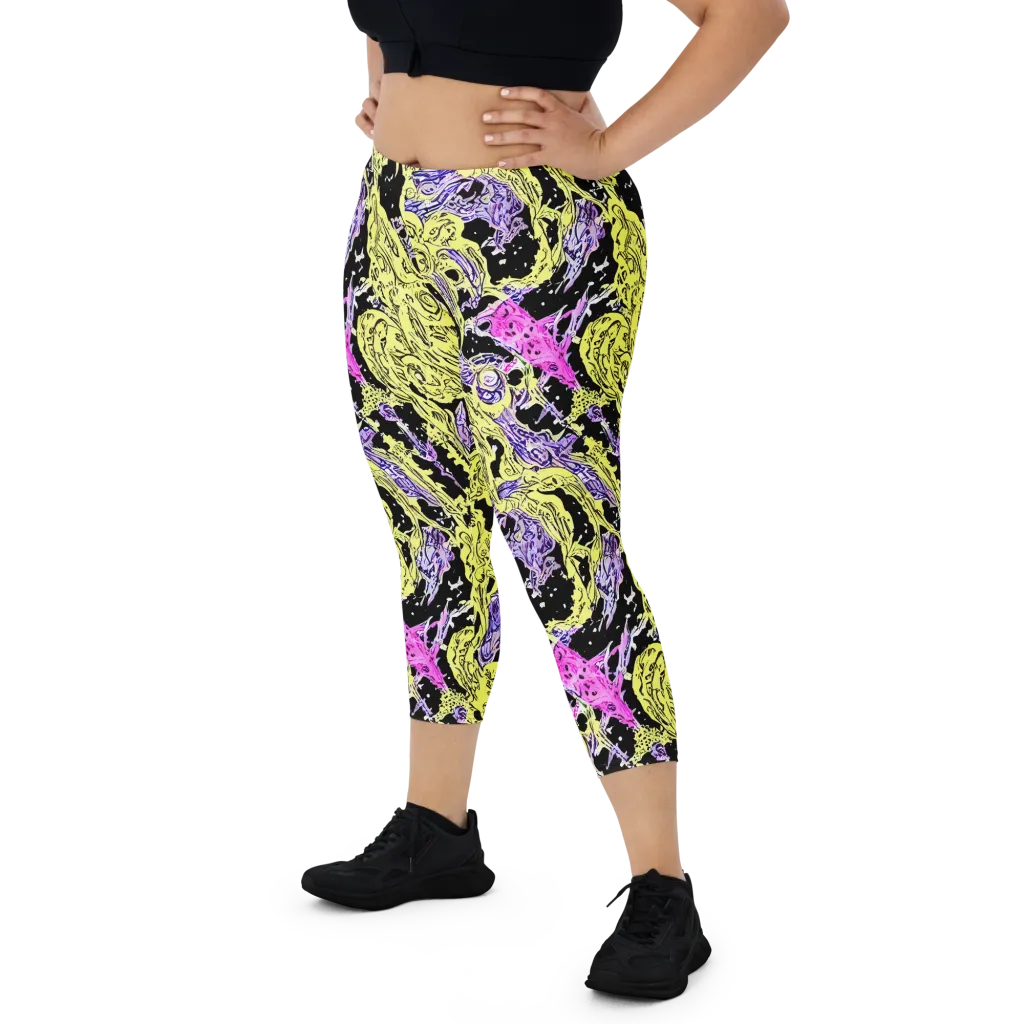 Acid Etching on Capri Leggings — Front