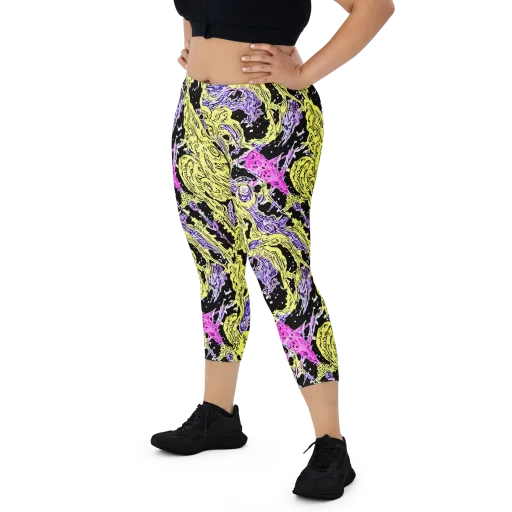Acid Etching on a Capri Leggings