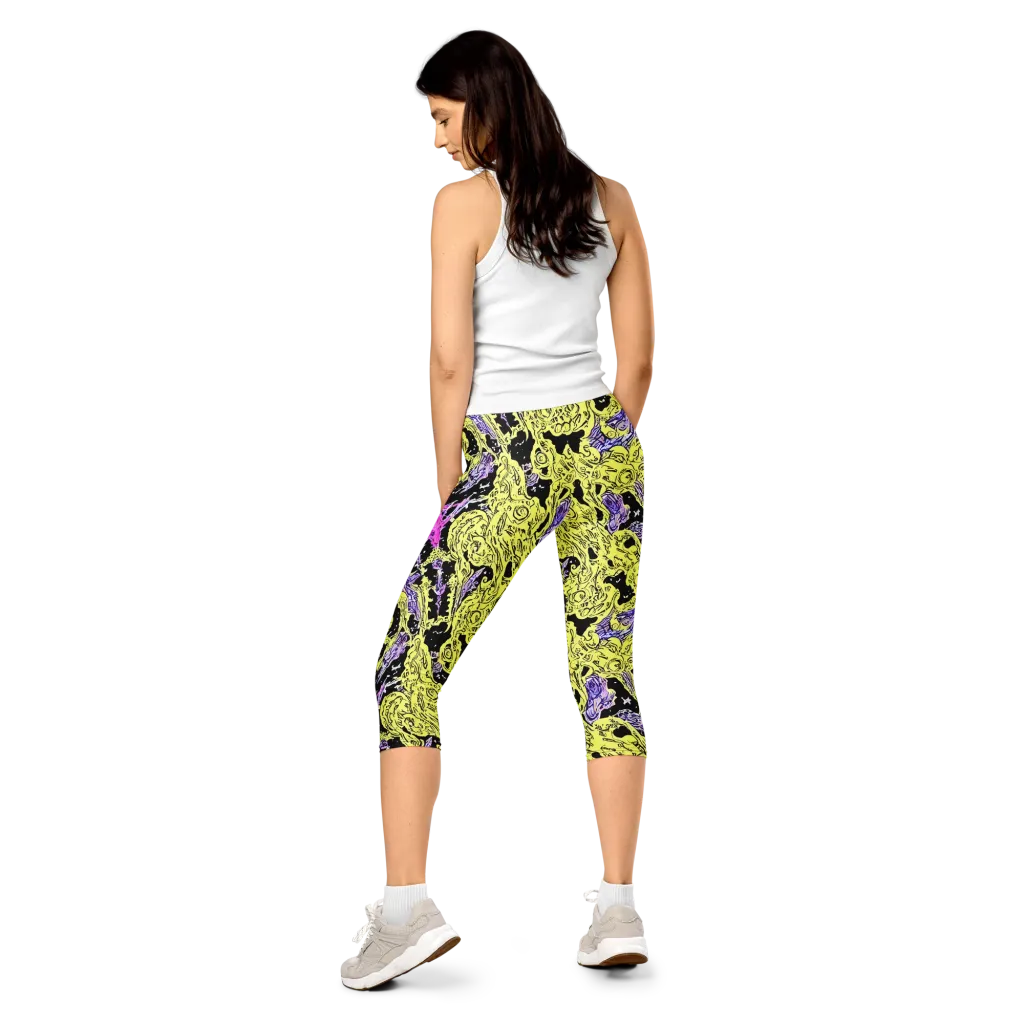 Acid Etching on Capri Leggings — Back