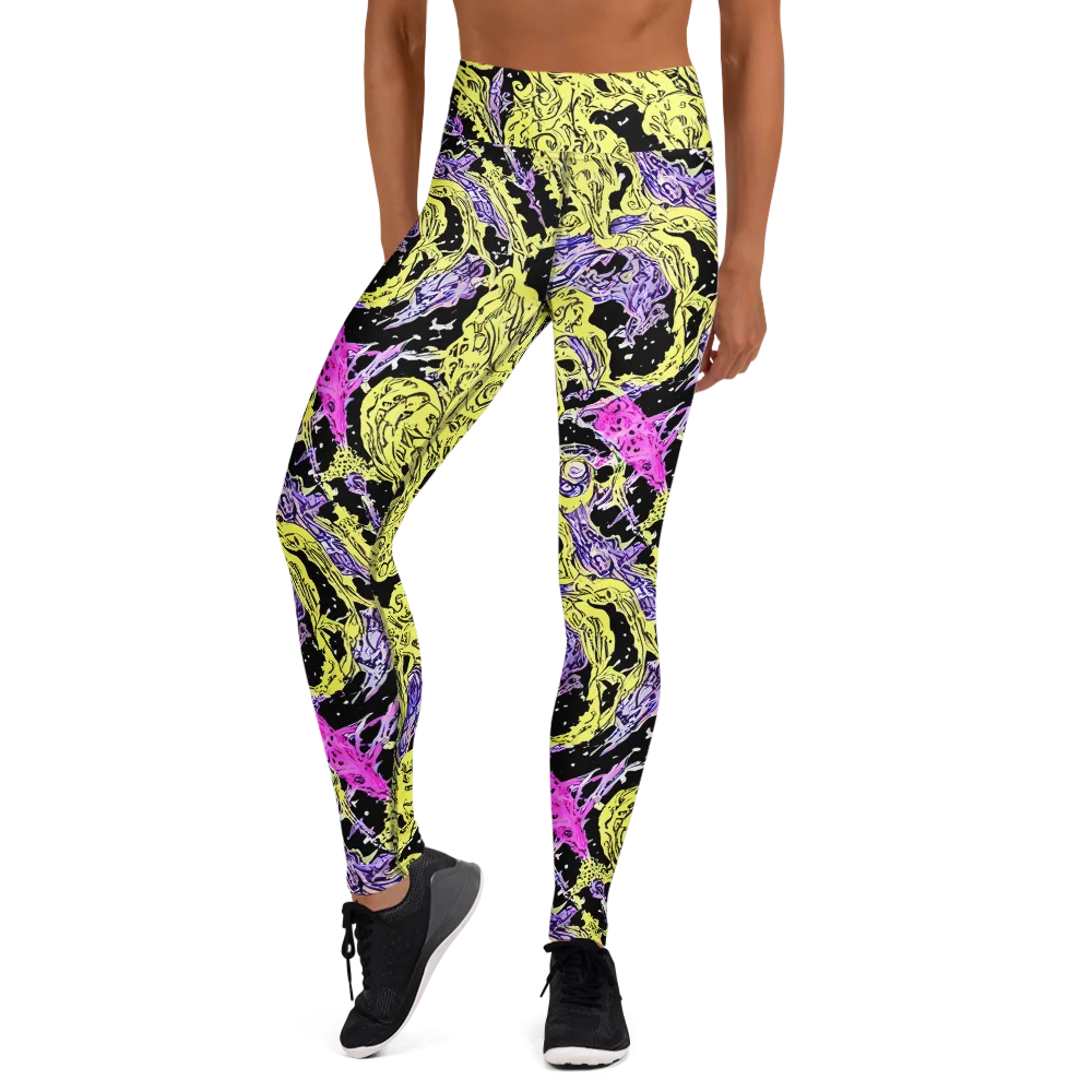Acid Etching on Yoga Leggings — Front