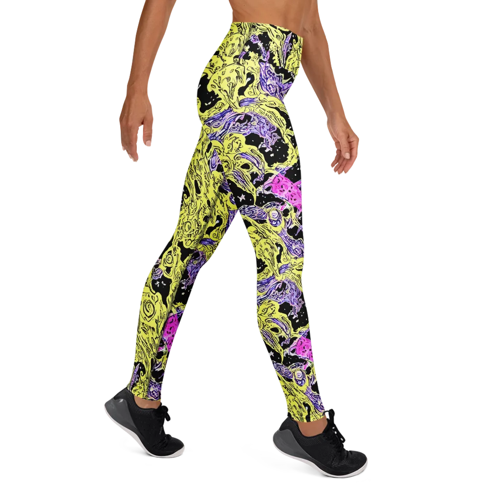 Acid Etching on Yoga Leggings — Right