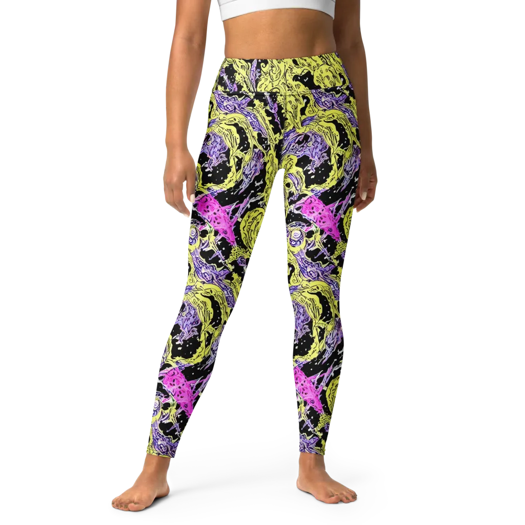 Acid Etching on Yoga Leggings — Front