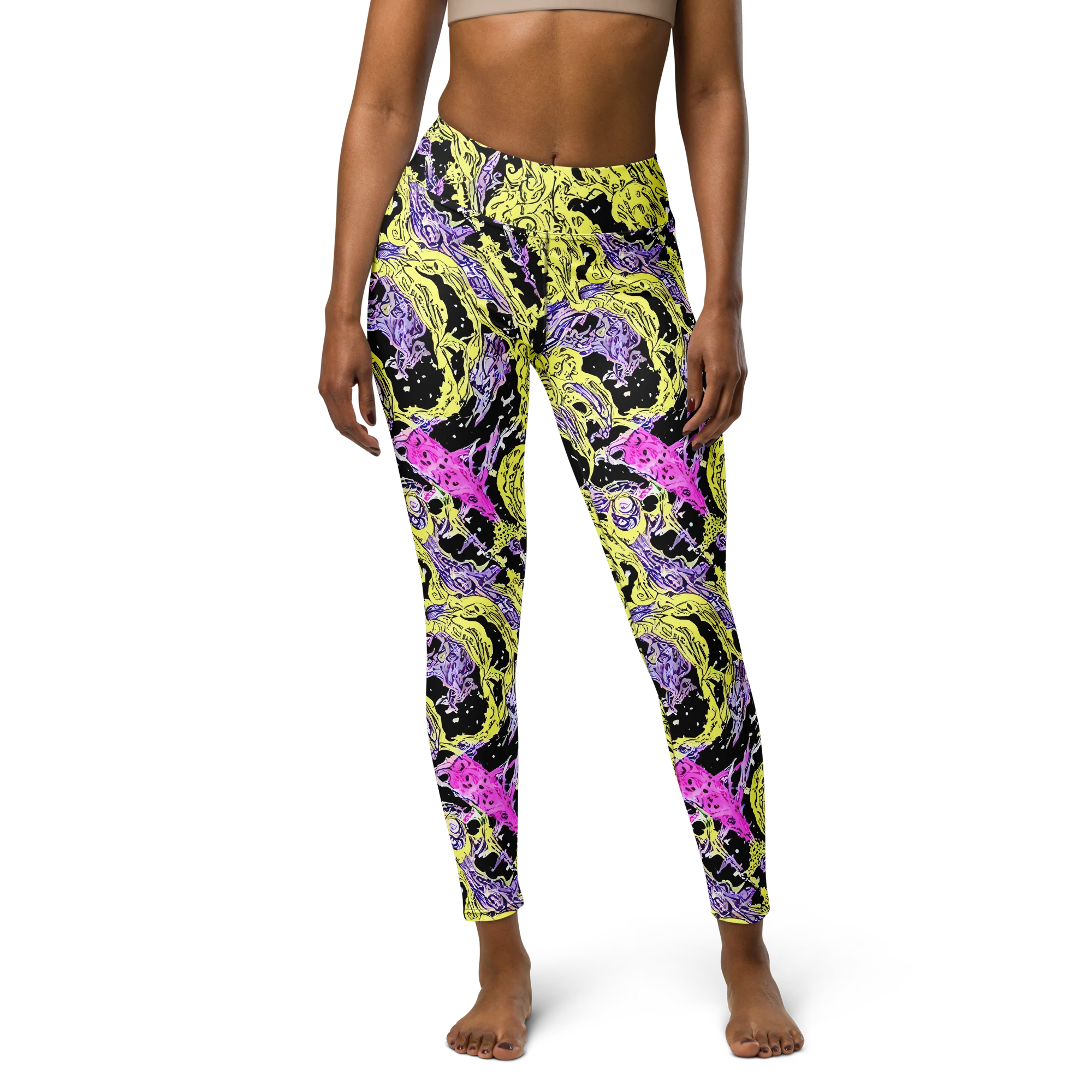 Acid Etching on Yoga Leggings — Front