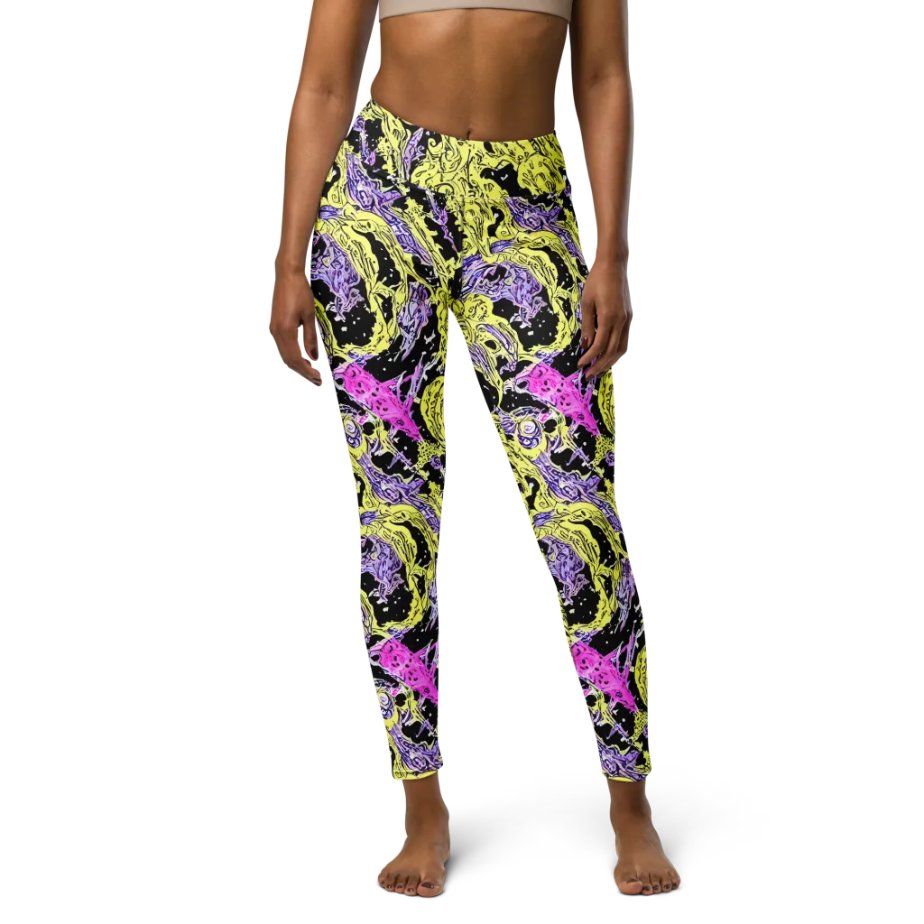 Acid Etching on Yoga Leggings — Front