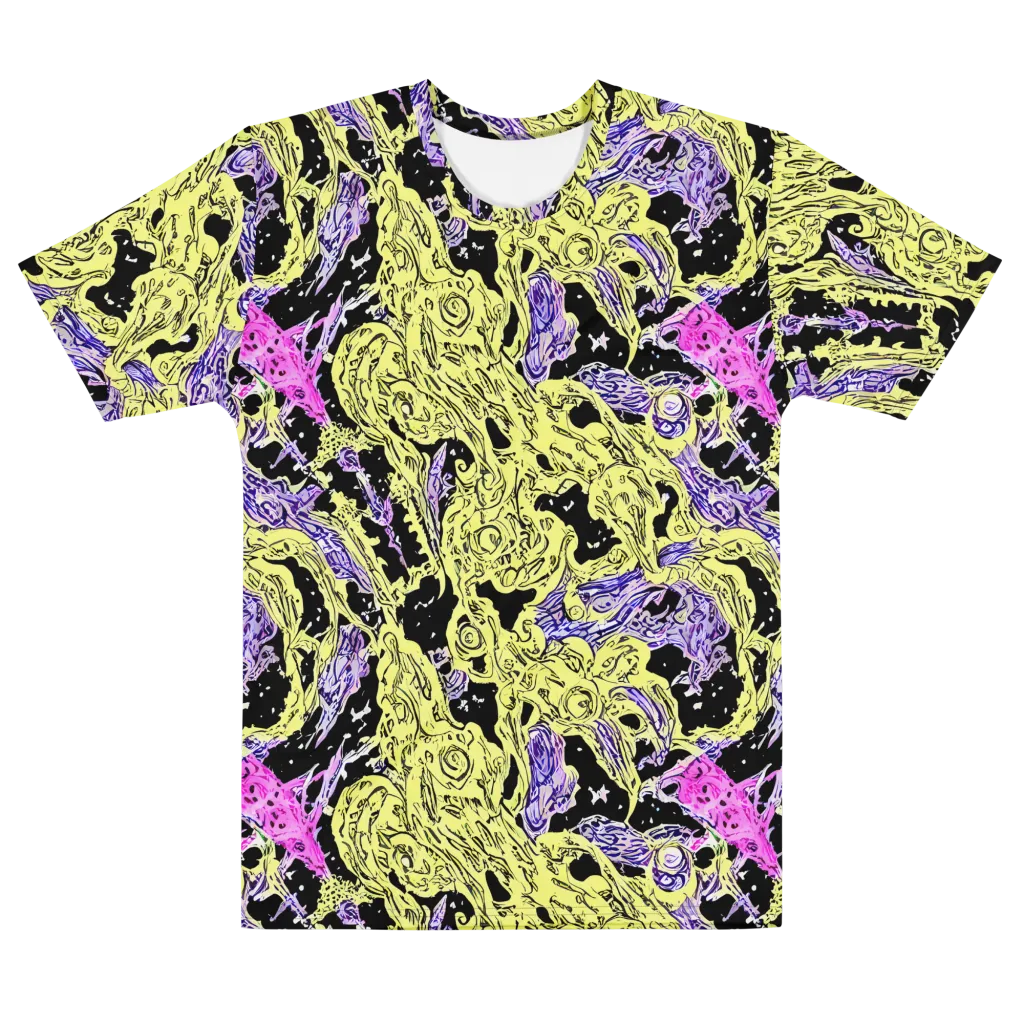 Acid Etching on Men's Cotton Crew Neck T-Shirt — Front
