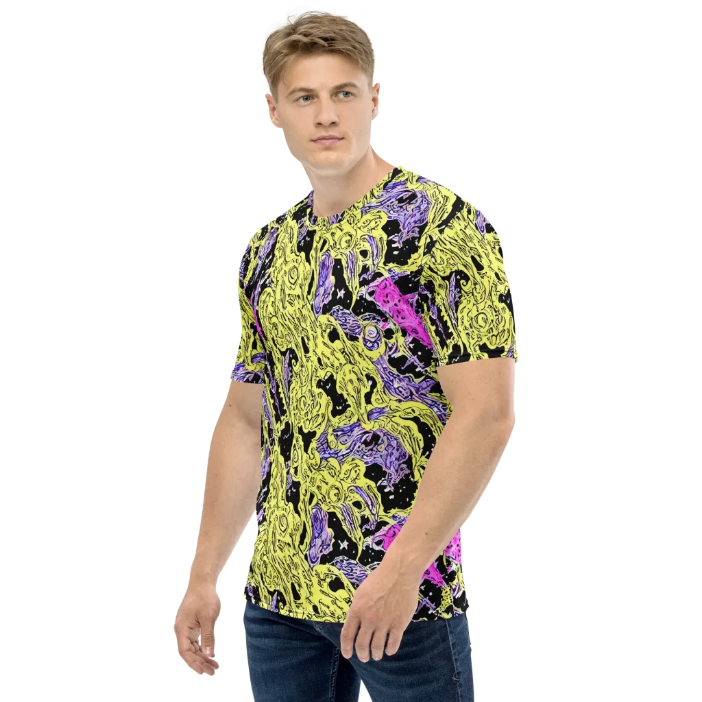 Acid Etching on Men's Crew Neck T-Shirt — Left