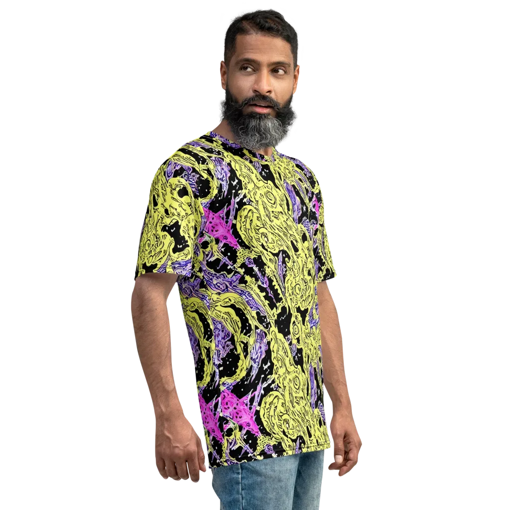 Acid Etching on Men's Crew Neck T-Shirt — Right