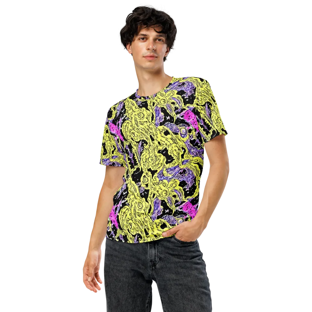 Acid Etching on Men's Crew Neck T-Shirt — Front