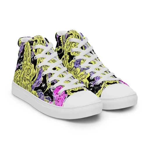 Acid Etching on a Men's High Top Canvas Shoes