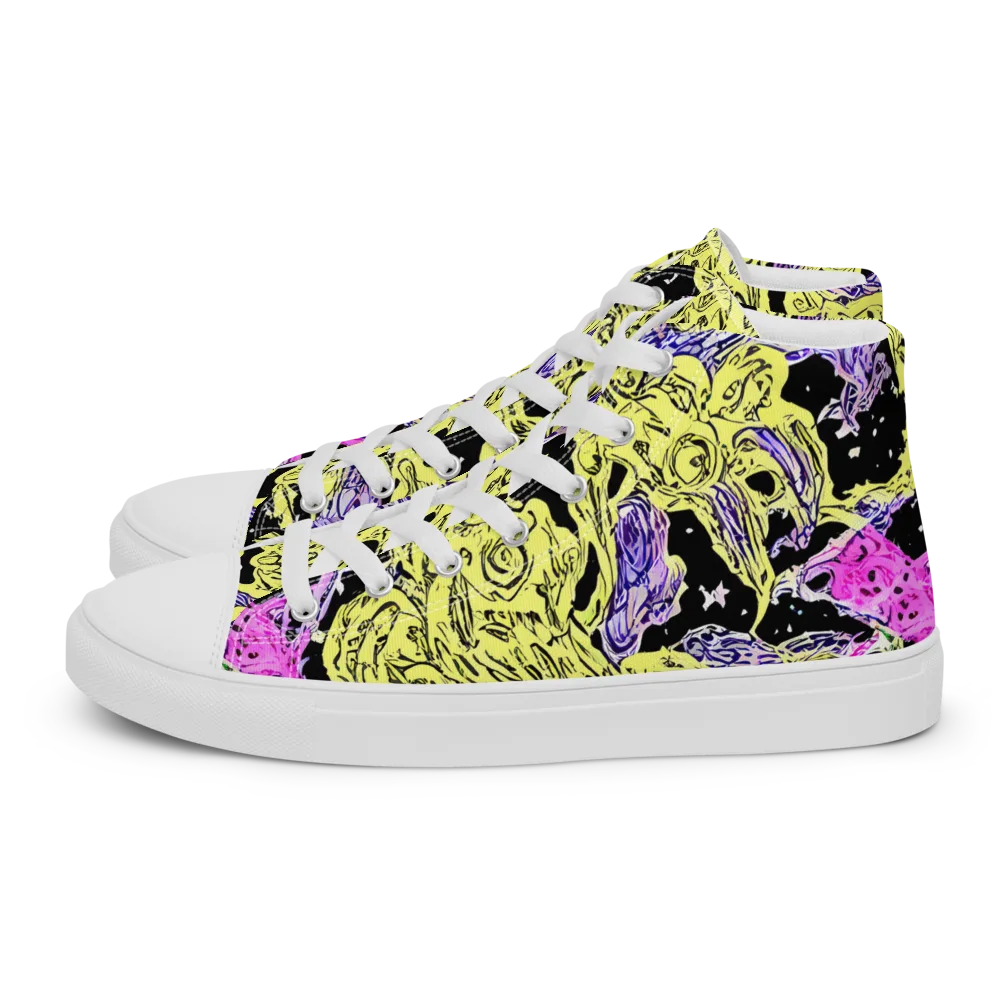 Acid Etching on Men's High Top Canvas Shoes — Left