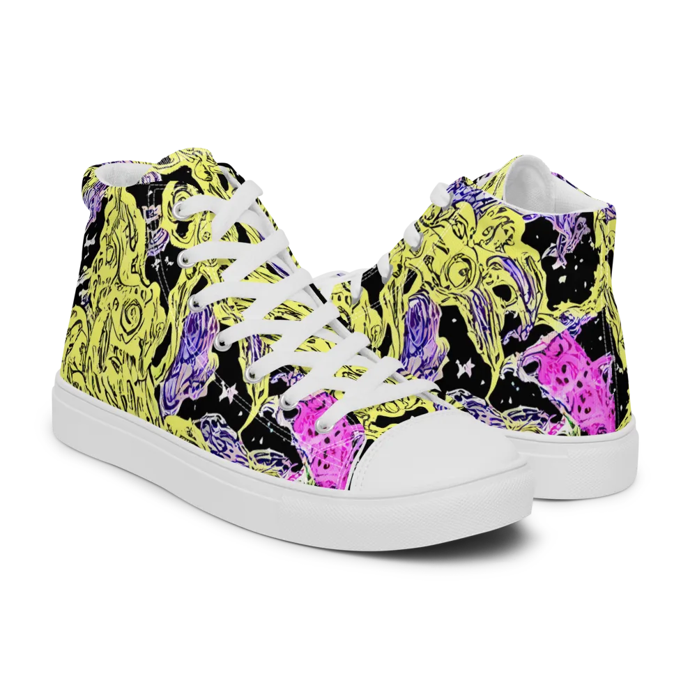 Acid Etching on Men's High Top Canvas Shoes — Right