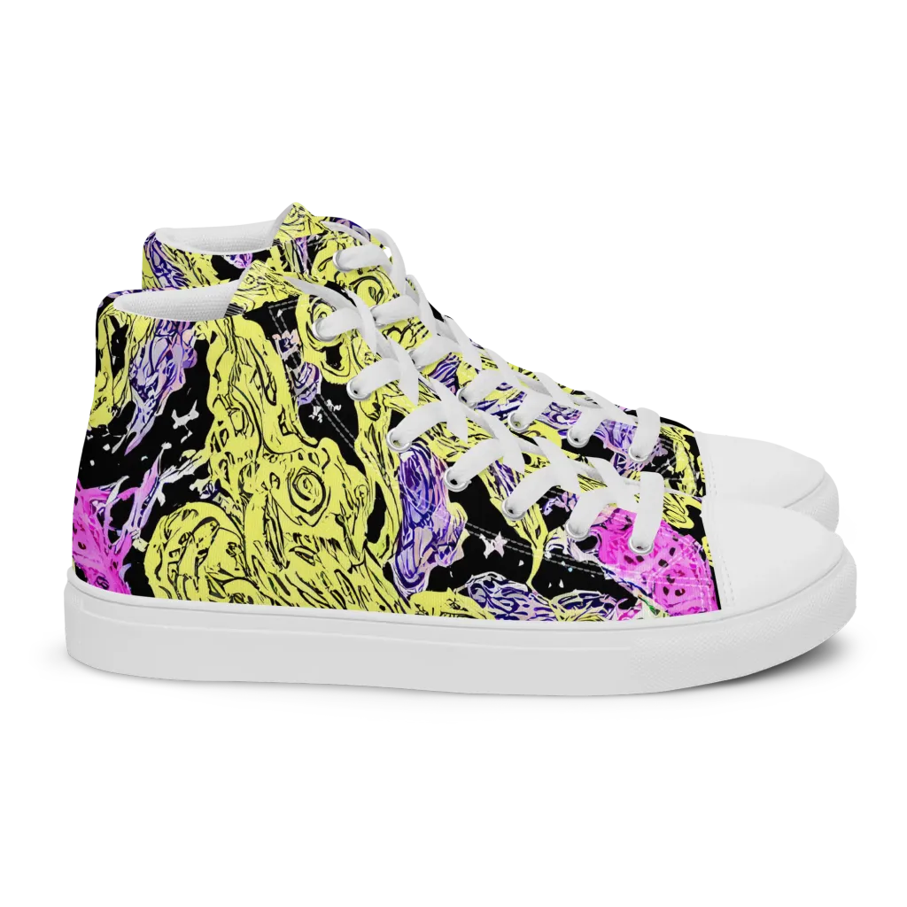 Acid Etching on Women's High Top Canvas Shoes — Right