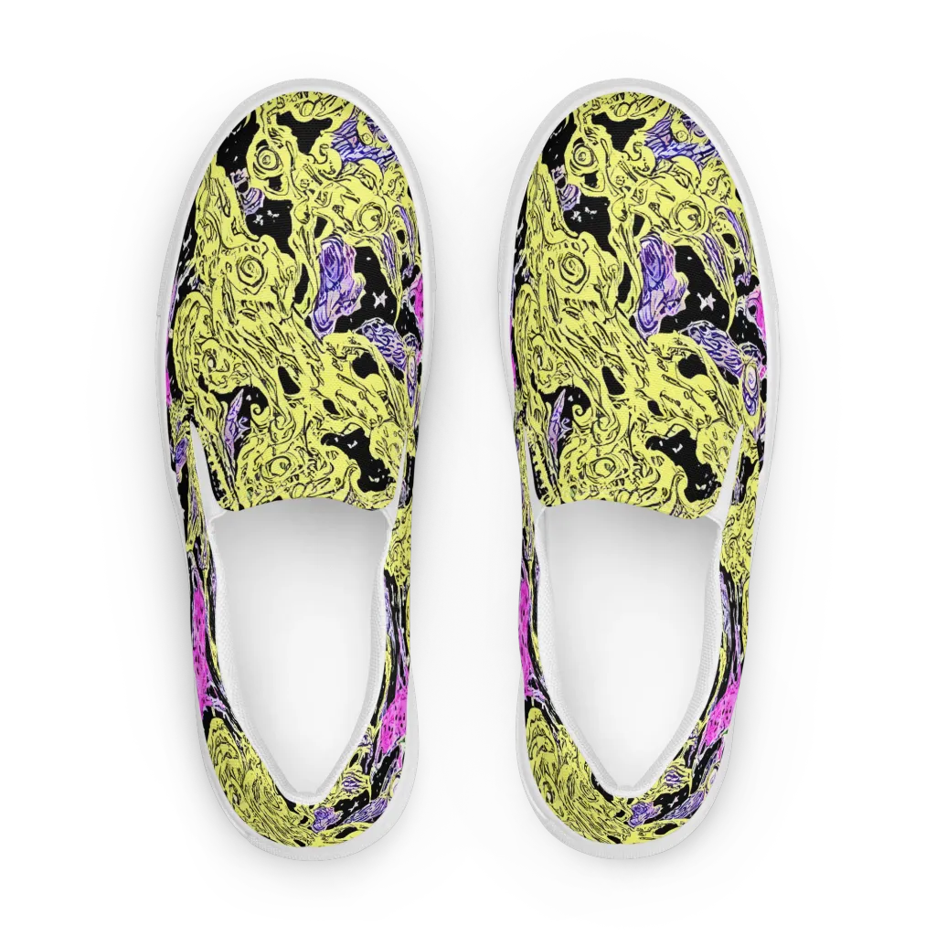 Acid Etching on Men's Slip-On Canvas Shoes — Front