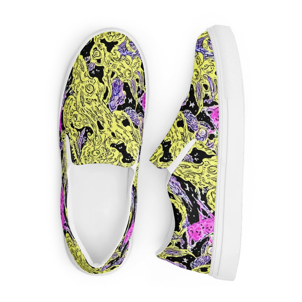 Acid Etching on Men's Slip-On Canvas Shoes — Front