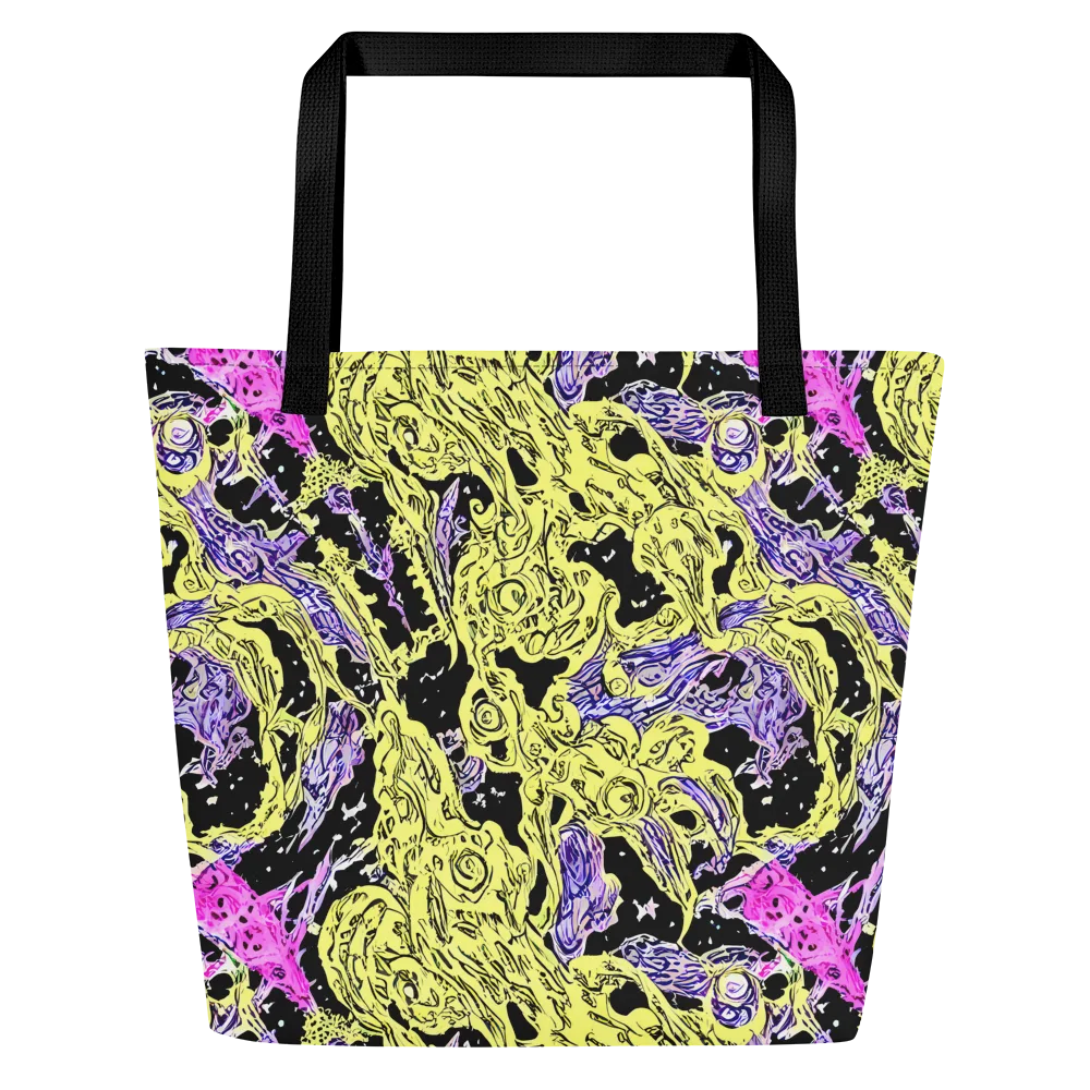 Acid Etching on Large Tote Bag W/ Pocket — Front