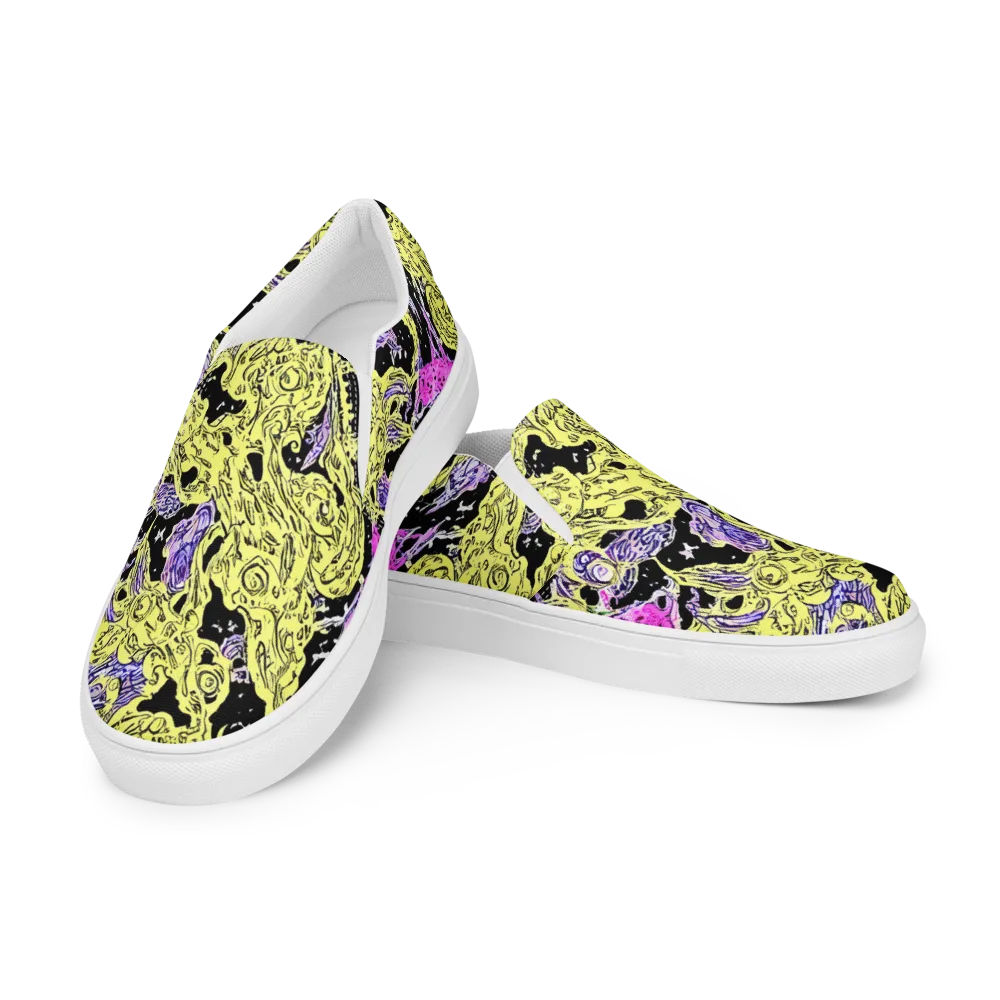Acid Etching on Women's Slip-On Canvas Shoes — Left Front