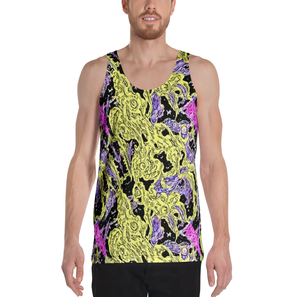 Acid Etching on Men's Tank Top — Front