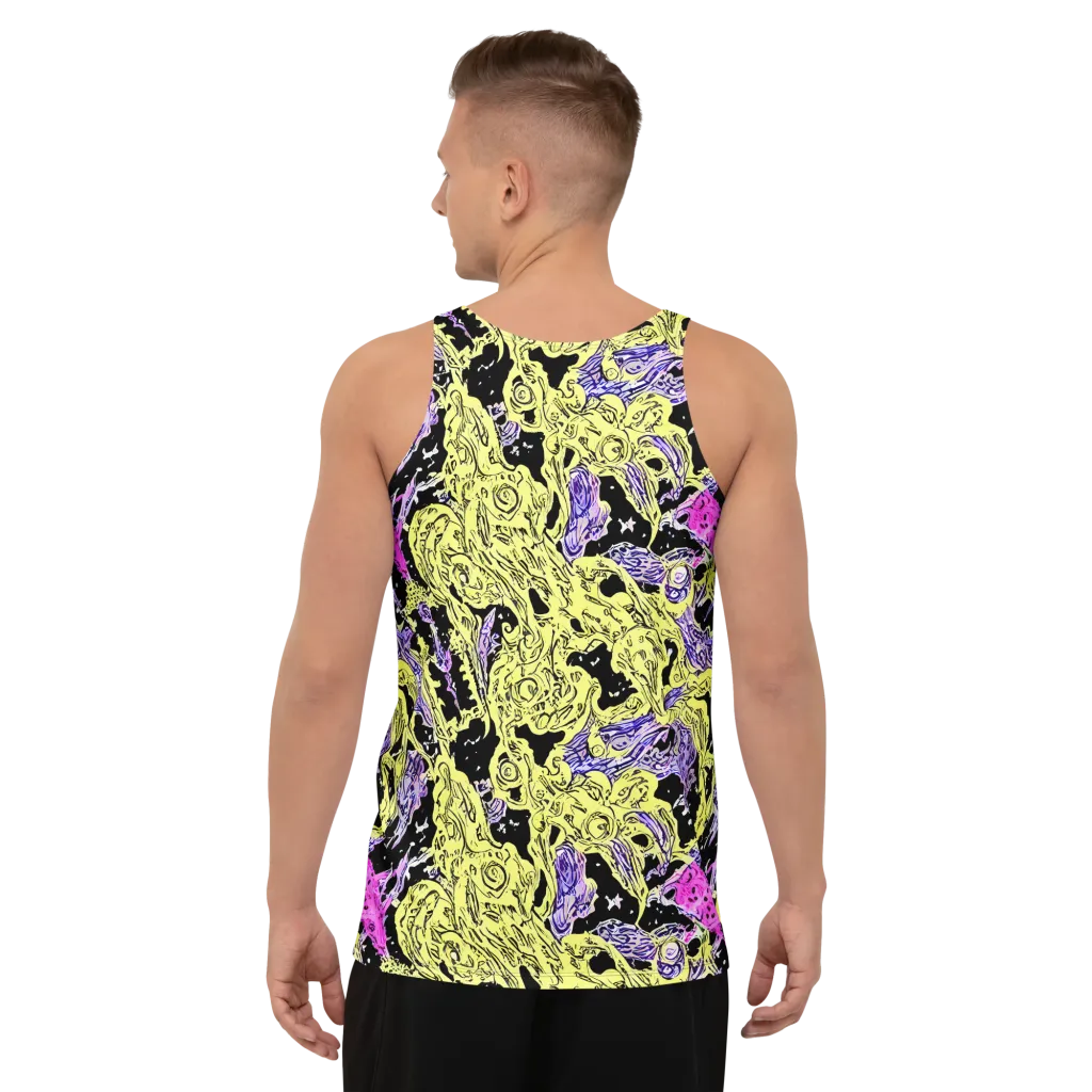 Acid Etching on Men's Tank Top — Back