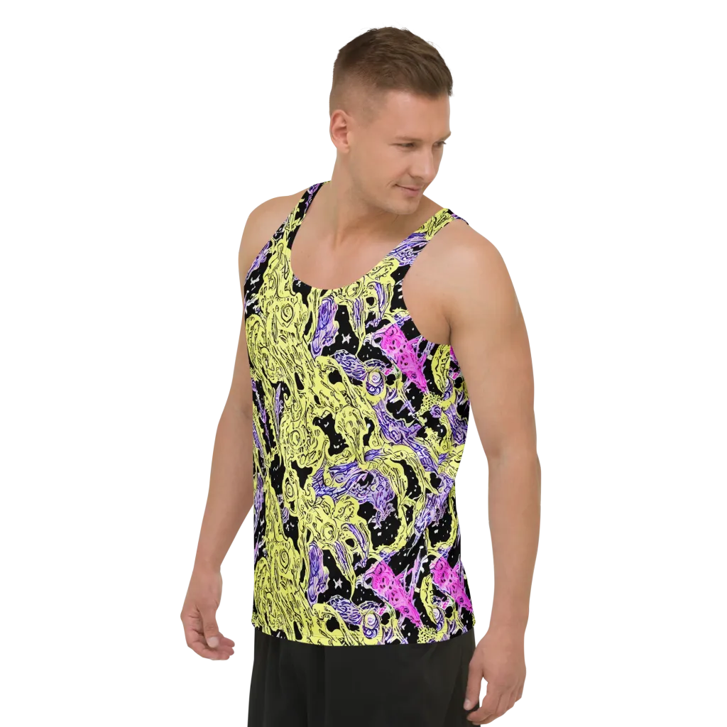 Acid Etching on Men's Tank Top — Left Front