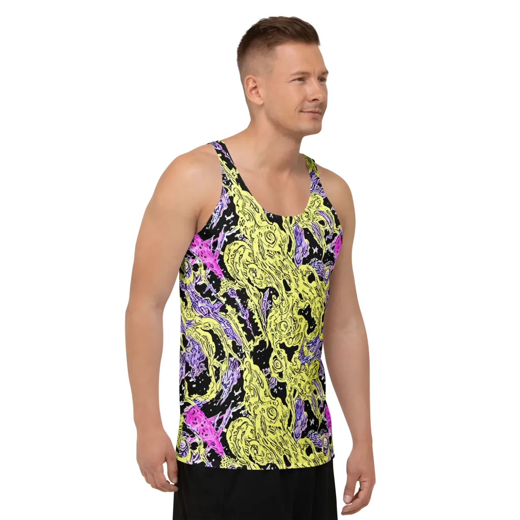 Acid Etching on Men's Tank Top — Right Front