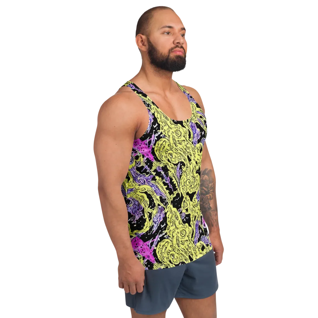 Acid Etching on Men's Tank Top — Right Front