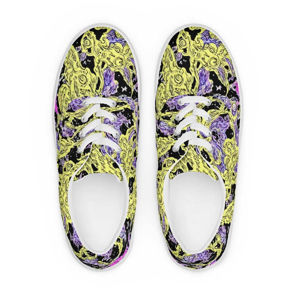 Acid Etching on Men's Lace-Up Canvas Shoes — Front