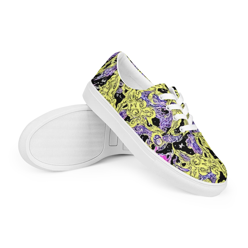 Acid Etching on Men's Lace-Up Canvas Shoes — Right Front