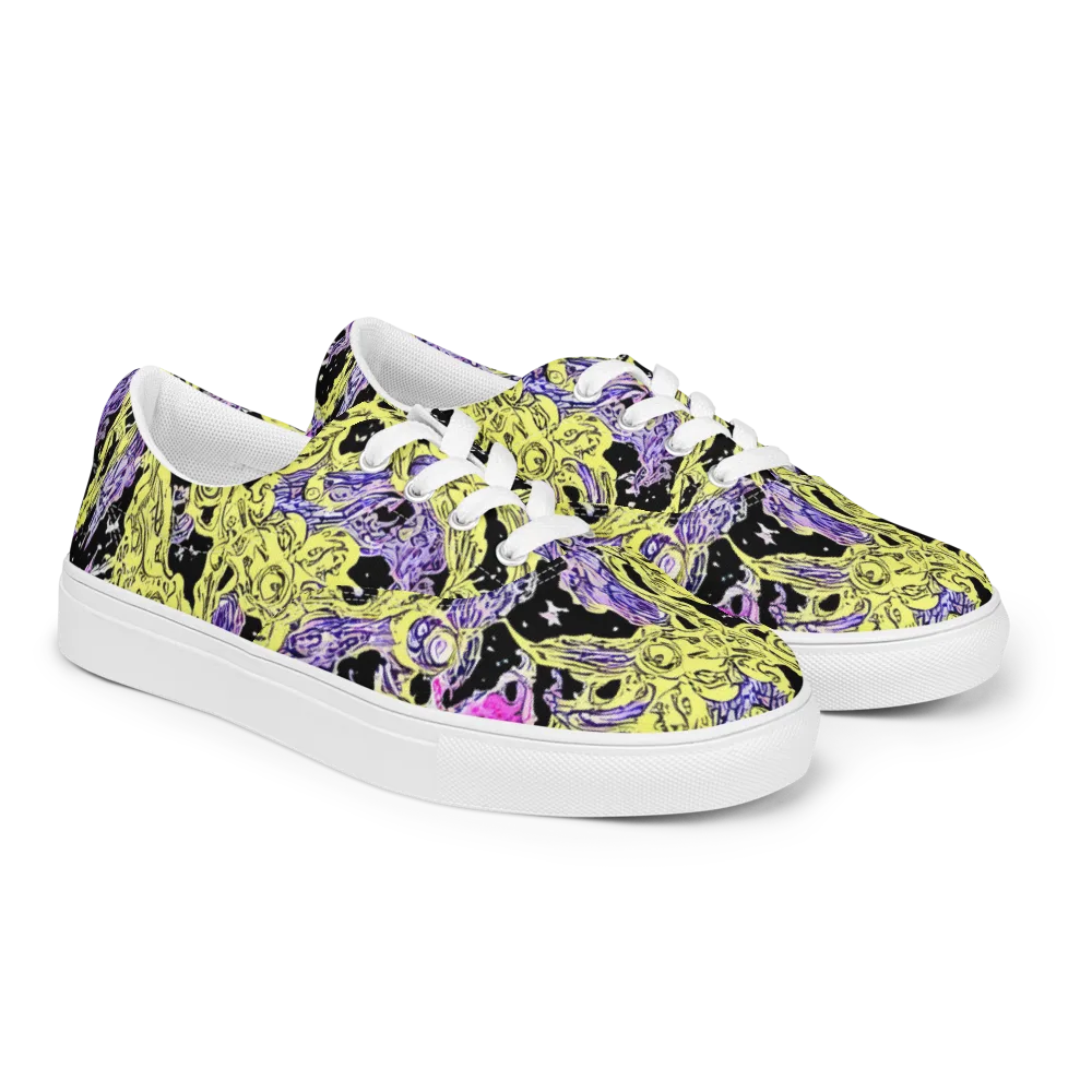 Acid Etching on Men's Lace-Up Canvas Shoes — Right Front