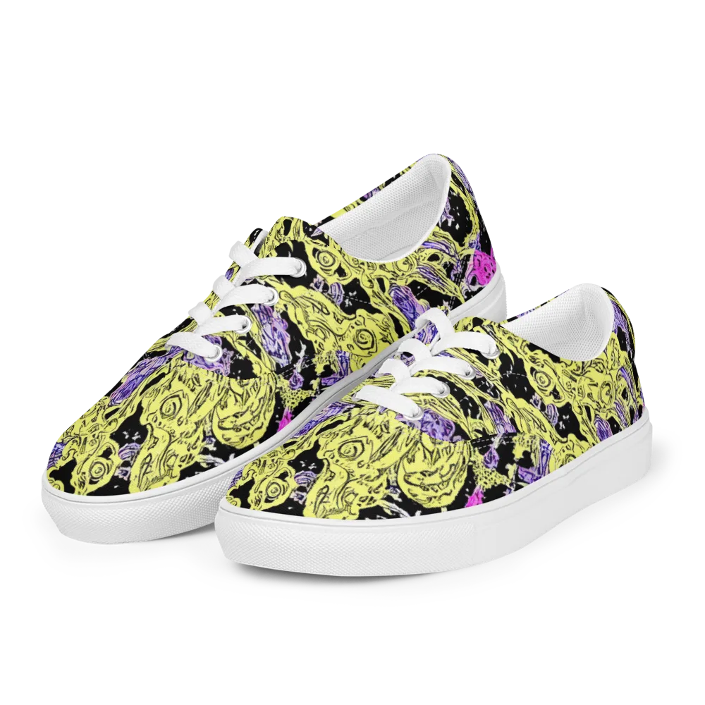 Acid Etching on Men's Lace-Up Canvas Shoes — Left Front