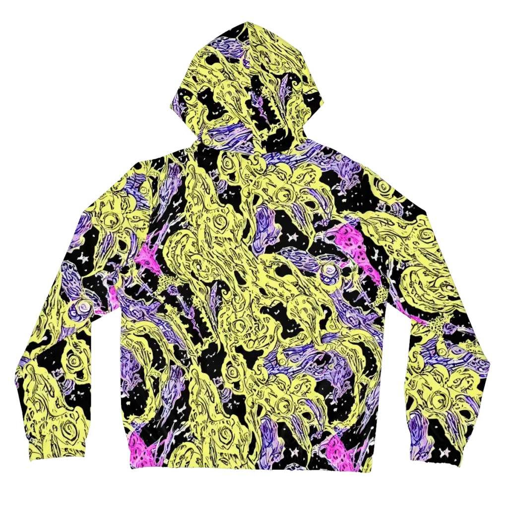 Acid Etching on Women's Full-Zip Hoodie — Back