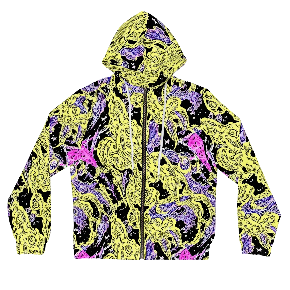 Acid Etching on Women's Full-Zip Hoodie — Front