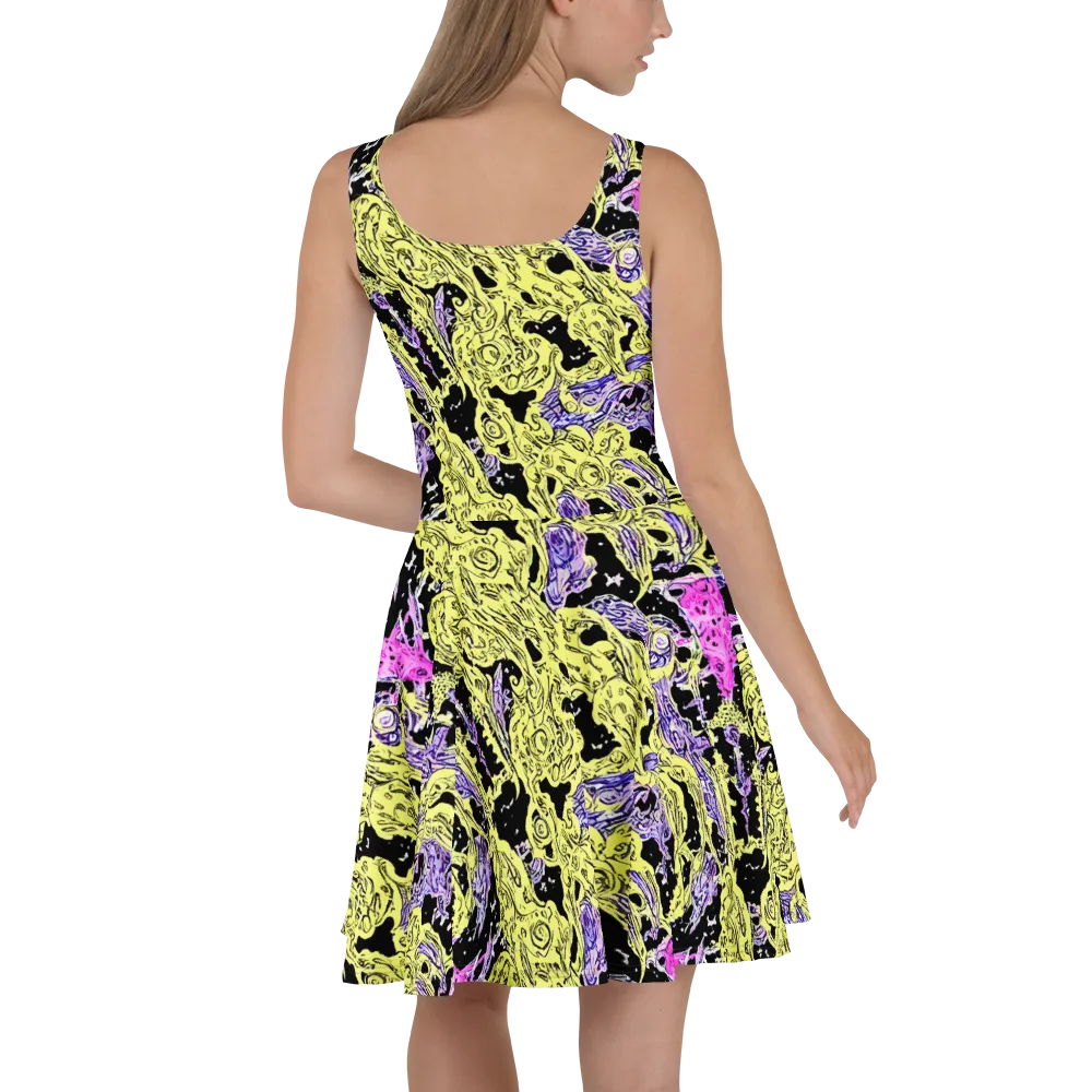 Acid Etching on Skater Dress — Back