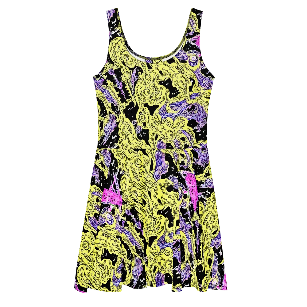 Acid Etching on Skater Dress — Front
