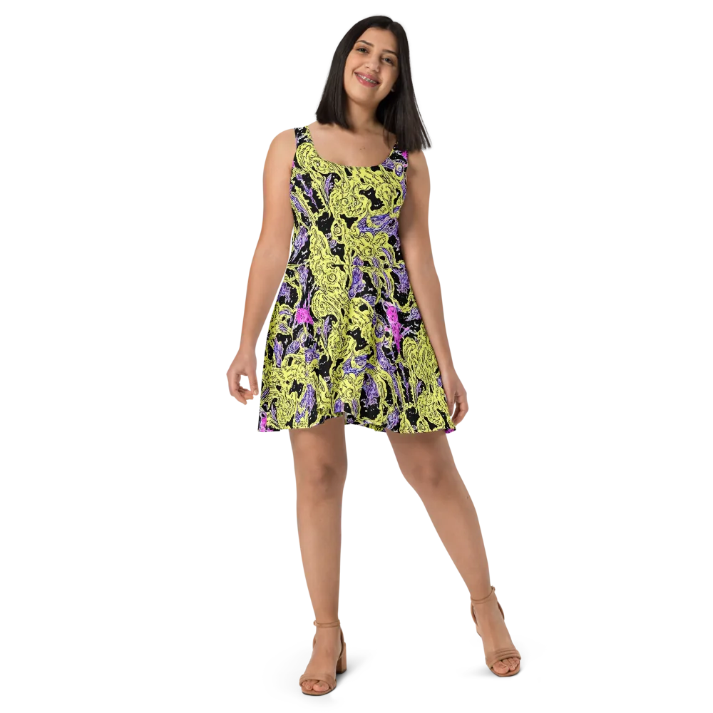 Acid Etching on Skater Dress — Front