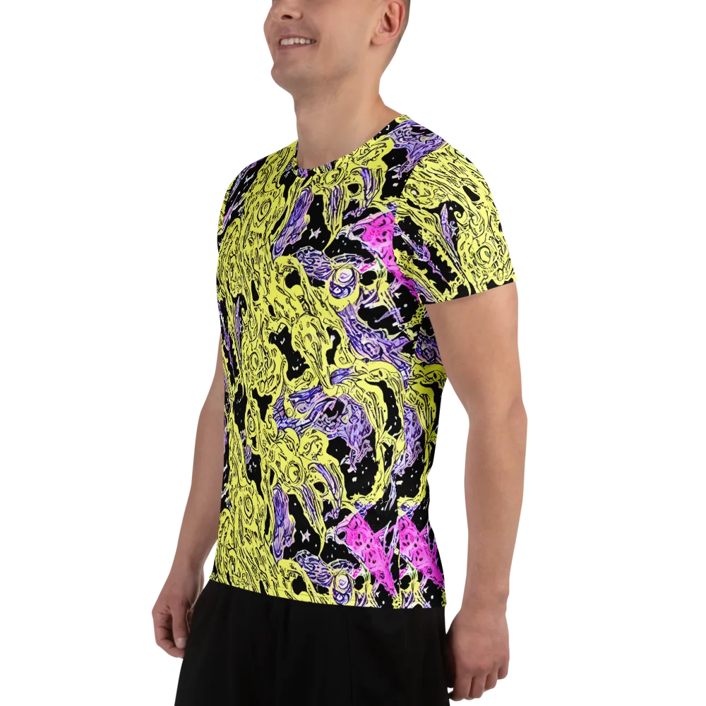 Acid Etching on Men's Athletic T-Shirt — Left