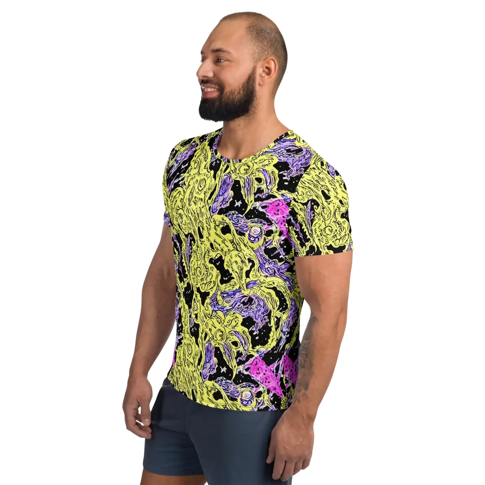 Acid Etching on Men's Athletic T-Shirt — Left