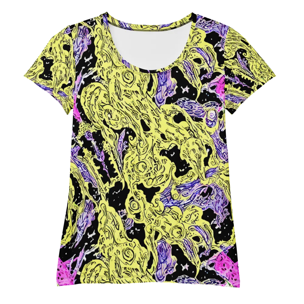 Acid Etching on Women's Athletic T-Shirt — Front