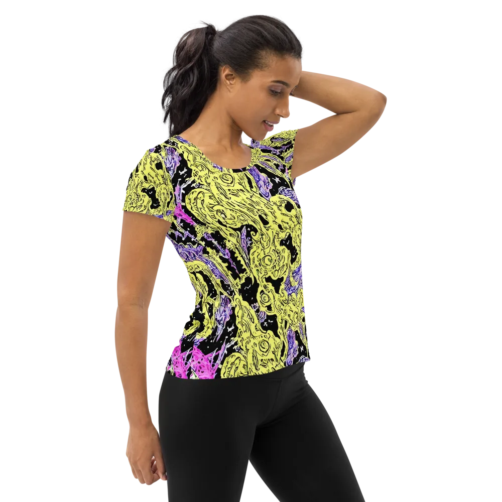 Acid Etching on Women's Athletic T-Shirt — Right