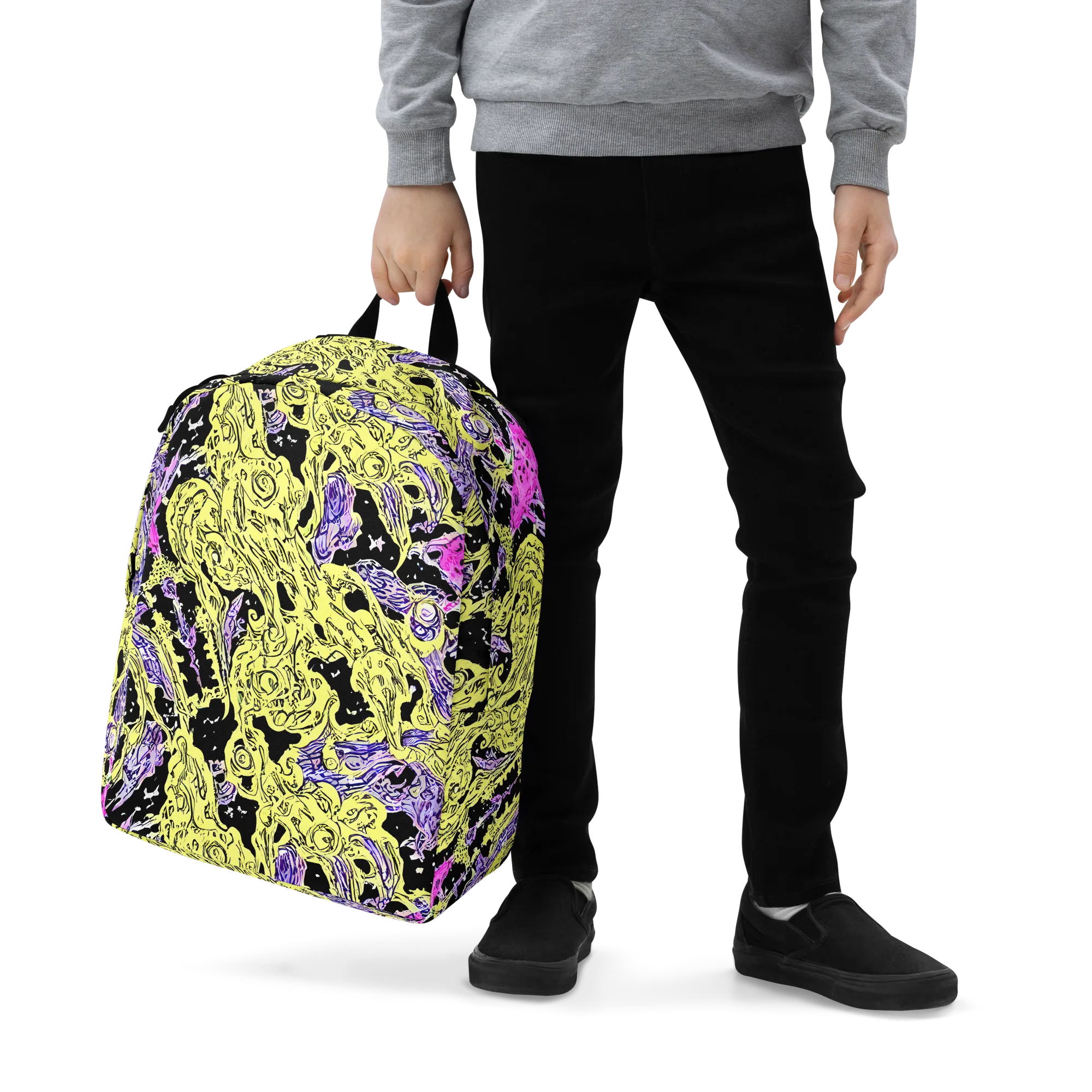 Acid Etching on Minimalist Backpack — Zoomed-in
