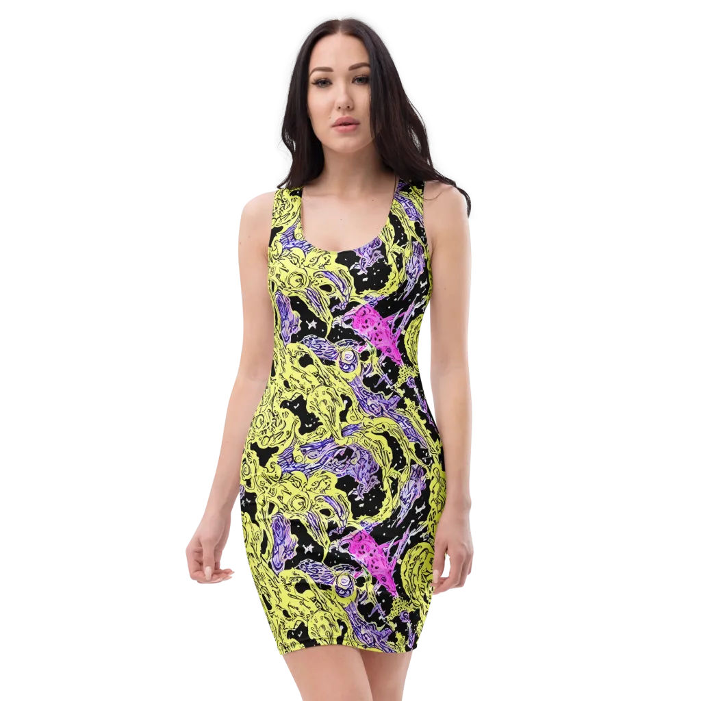 Acid Etching on Bodycon Dress — Front